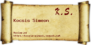 Kocsis Simeon névjegykártya